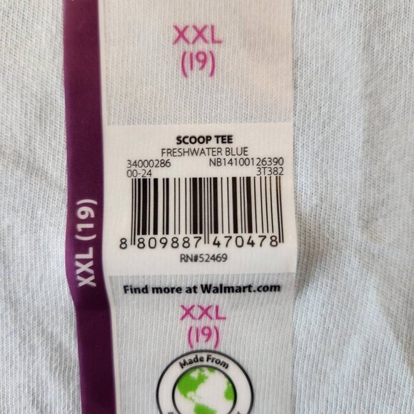 No Boundaries Women's XXL Scoop Tee Light Blue - Picture 6 of 6